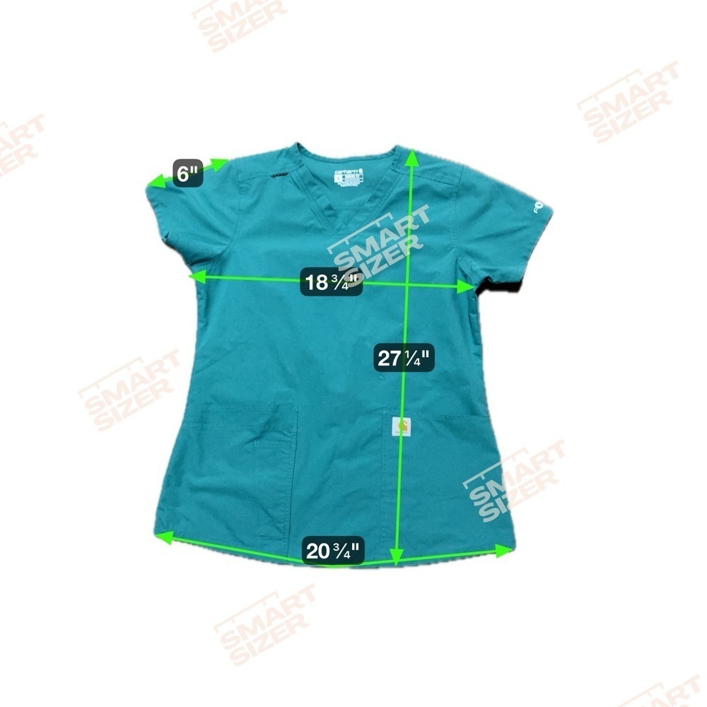 Carhartt Force Women's V-Neck Scrub Top Modern Fit Hunter Green Size Small - Picture 4 of 11